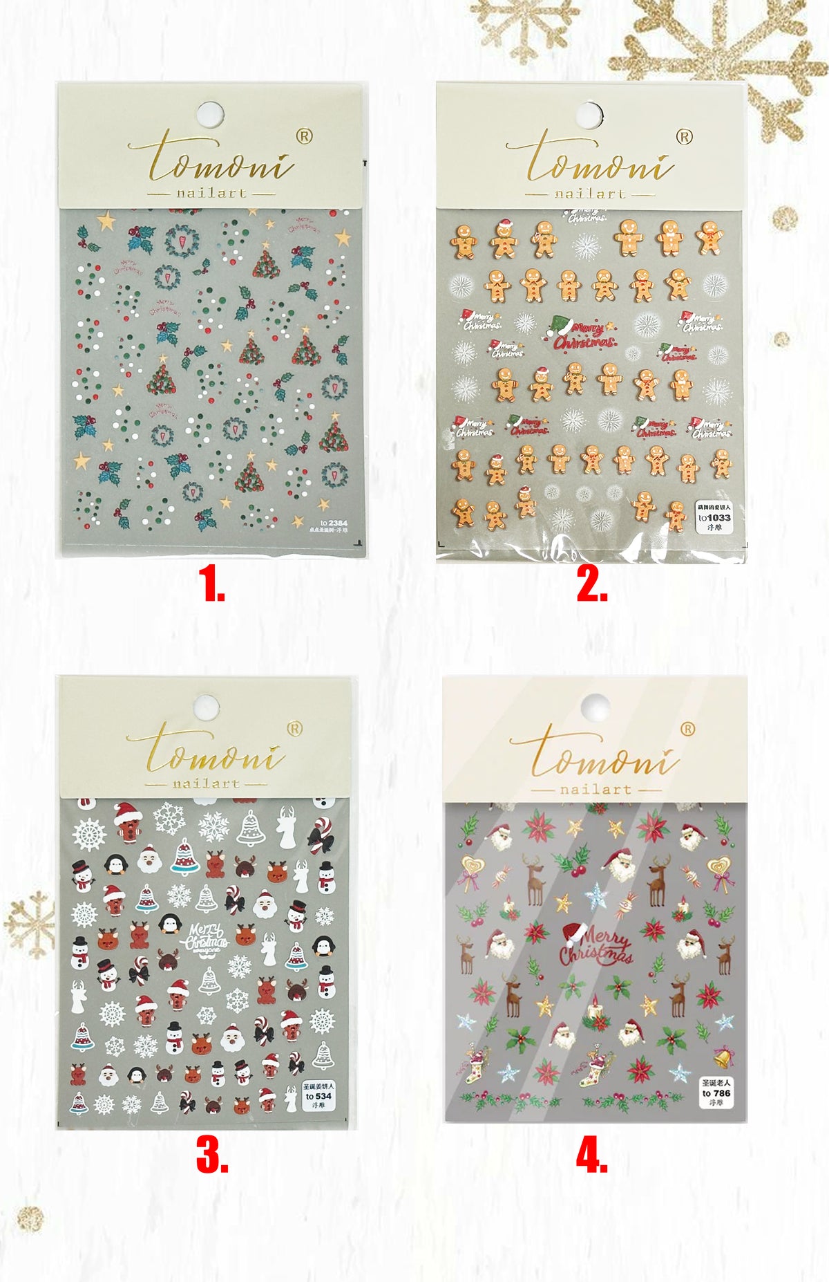 [generic] Christmas Nail stickers (36 styles)