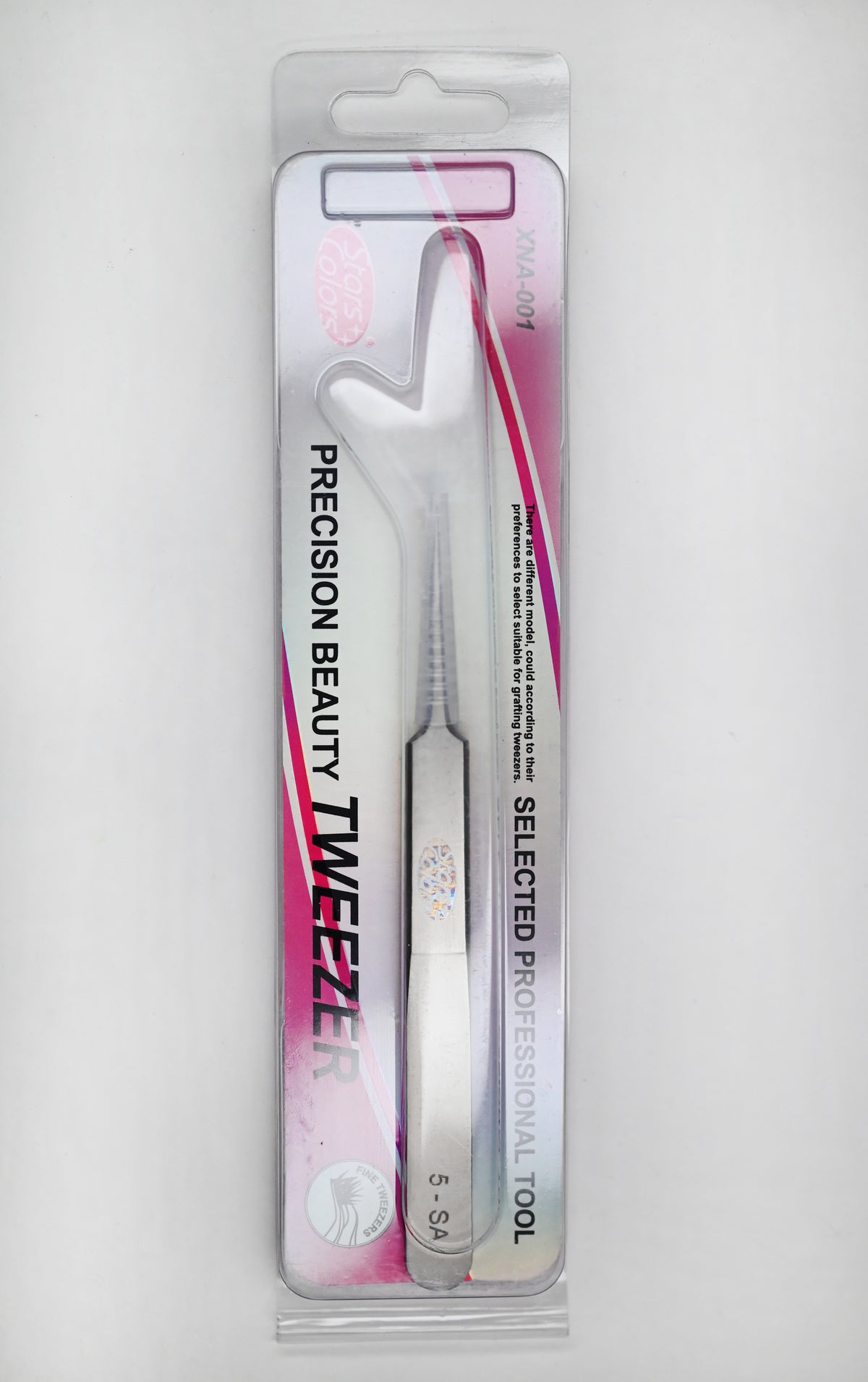 Pointed/Flat Fine Tweezer - Stars Color 5-SA/34-SA