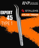 STALEKS PRO EXPERT 45 PROFESSIONAL EYELASH TWEEZERS