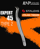 STALEKS PRO EXPERT 45 PROFESSIONAL EYELASH TWEEZERS