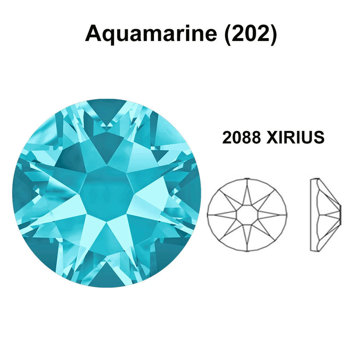 [Swarovski] Flat Back Crystal Aquamarine(202) (variated sizes)